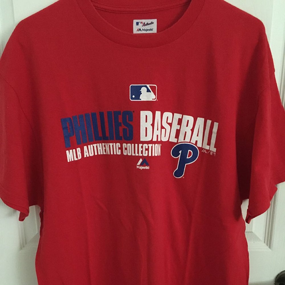MLB Authentic Phillies BAseball short sleeve red